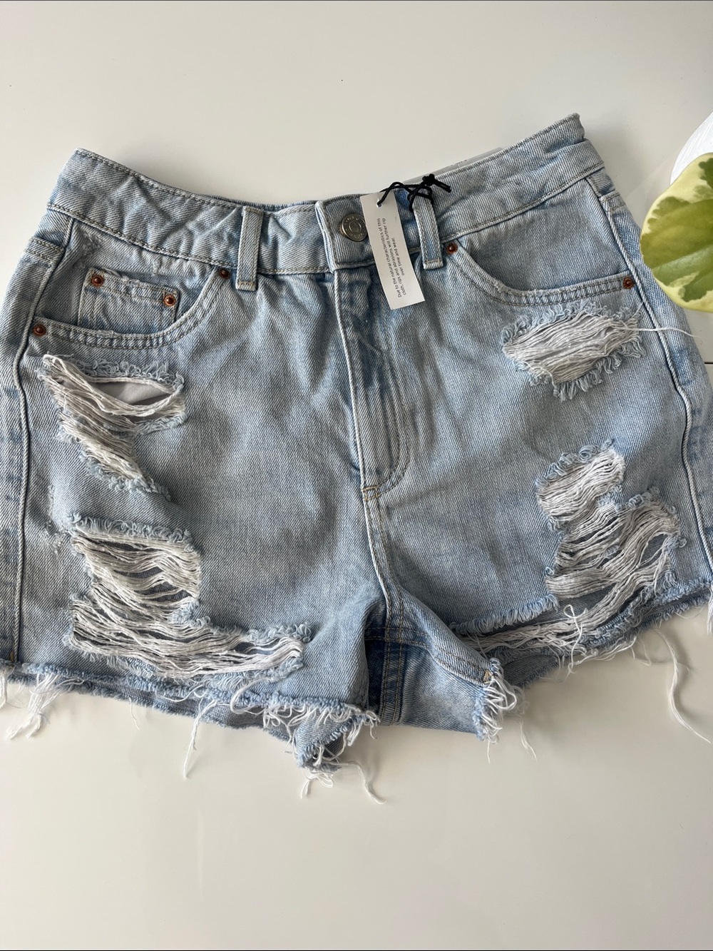 NWT Topshop Light Blue Distressed Denim Women’s Shorts